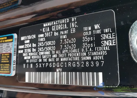 2024 Kia Telluride S from USA, damaged, VIN 5XYP6DGC1RG528397